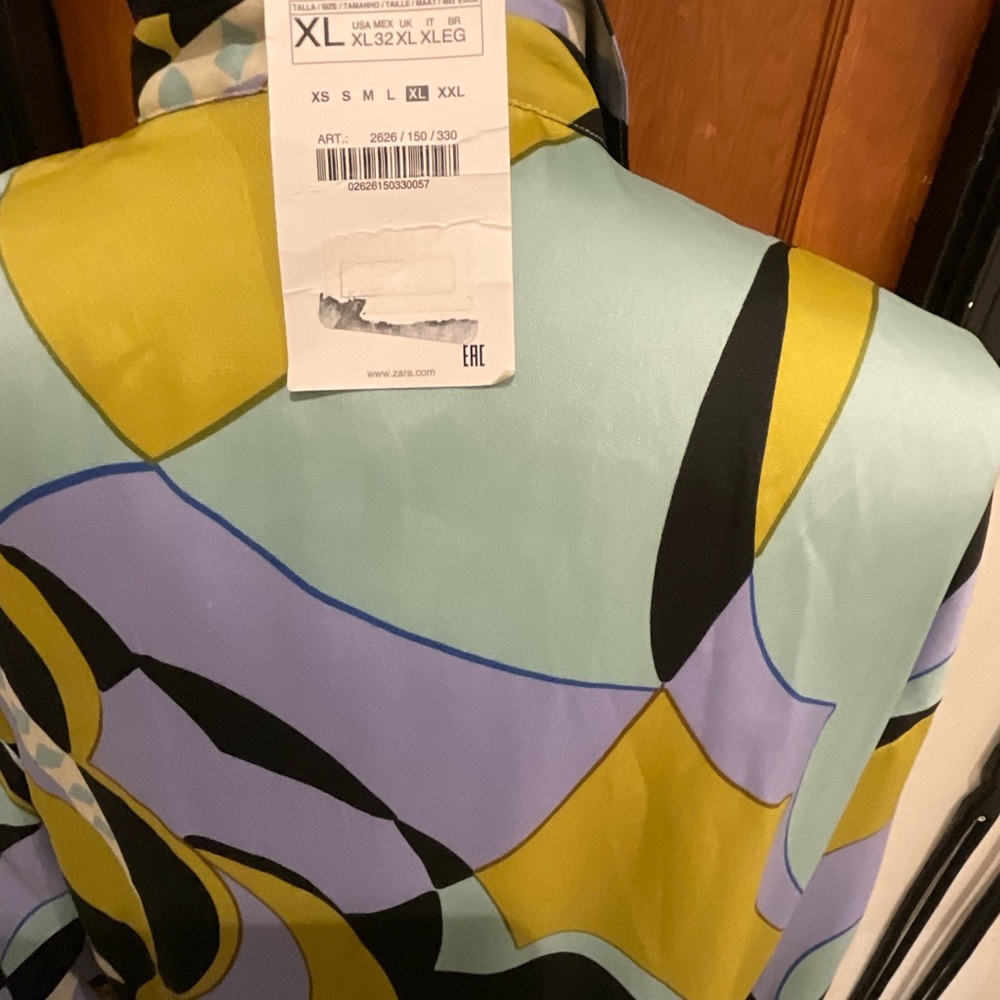 BNWT Zara Two Piece BLK, GREEN, Lavender, BLUE Set Size XL shirt, Large pants. - Picture 8 of 11